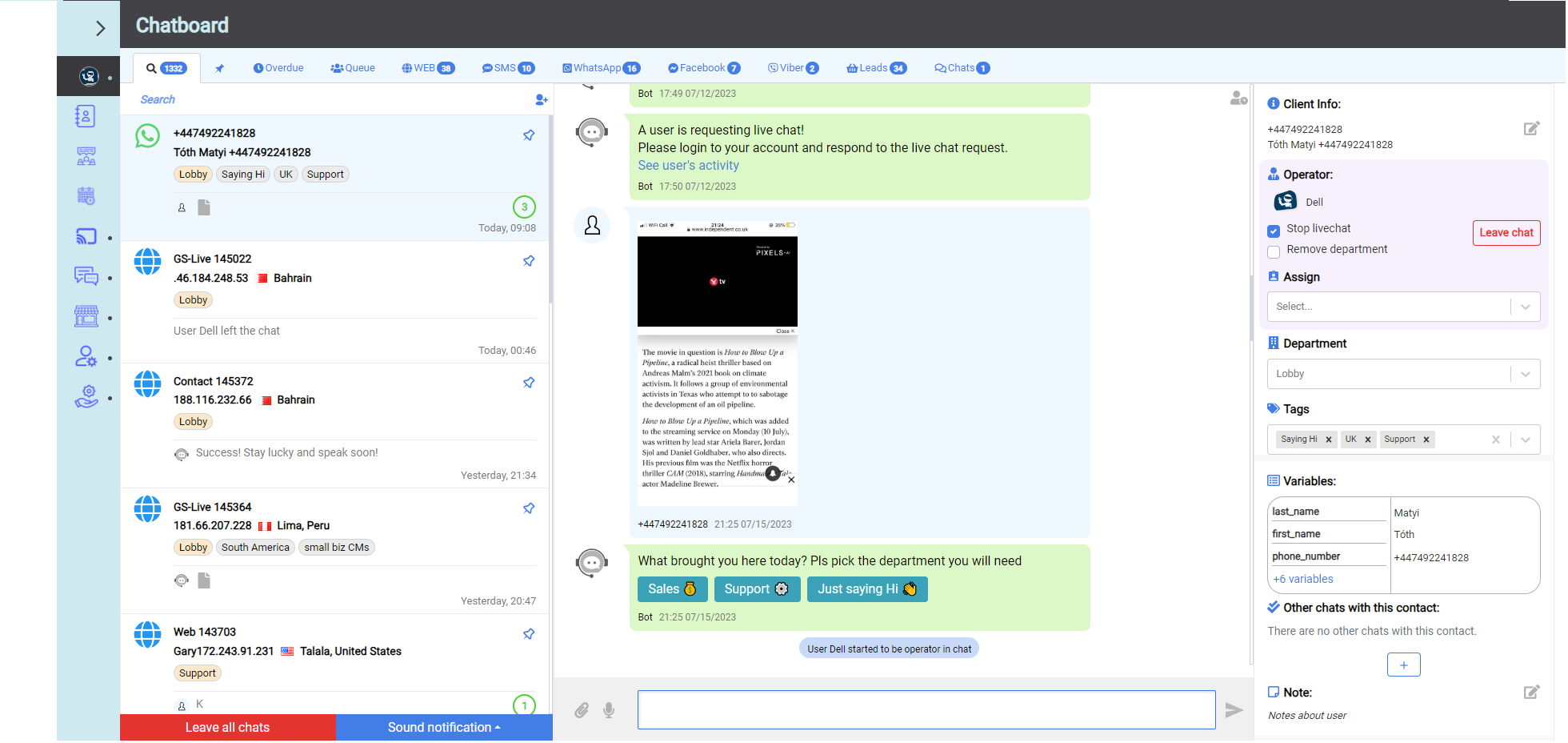 Improve team productivity with a shared chat inbox and centralize all your messaging channels